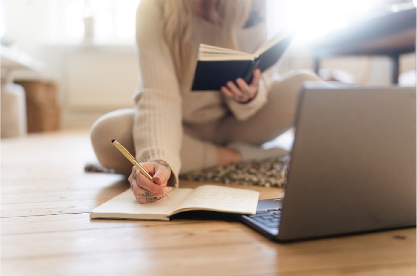 Reading and making notes at home